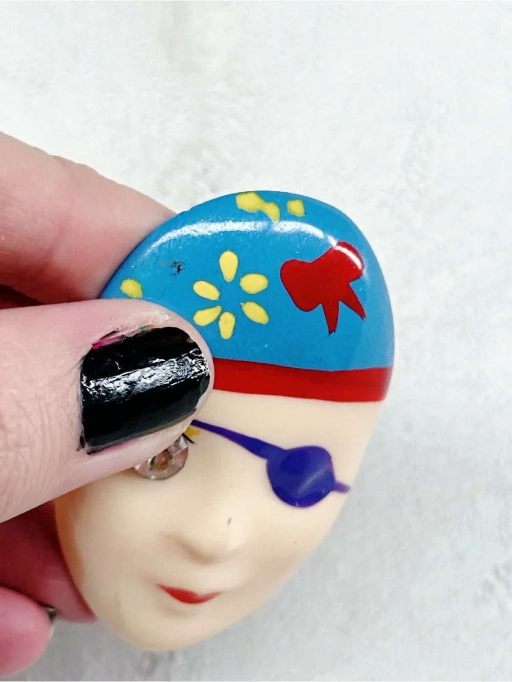 333u. Plastic Creepy Pirate Brooch